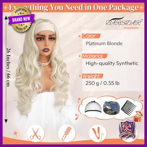 Human Hair Clip-In Bangs with Body Wave Headband Wig, Reusable main image 7